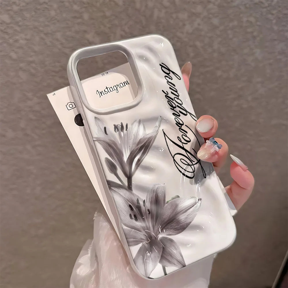 Lily Forever Young Camera Protection Silicone Case For Iphone 17 16 Plus 15 14 13 12 11 Pro Max Full Edge Shockproof Cover