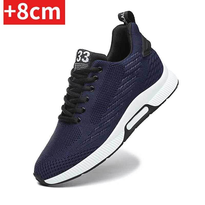 New Sneakers Man Elevator Shoes Height Increase Shoes for Men Insoles 8CM Mesh Breathable Sports Heightening Footwear Tall Shoes