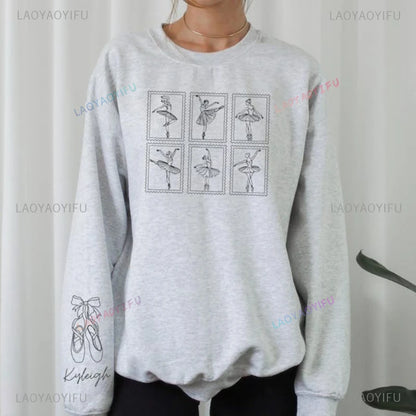 Custom Ballet Dancer Personalized Name Mom Gift Aesthetic tamp Sweatshirt Mama Recital autumn and winter Long Sleeve Pullover