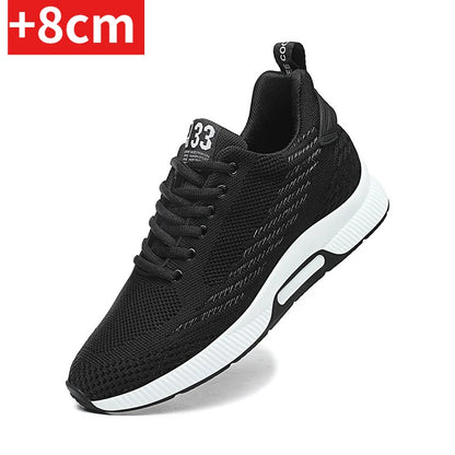 New Sneakers Man Elevator Shoes Height Increase Shoes for Men Insoles 8CM Mesh Breathable Sports Heightening Footwear Tall Shoes