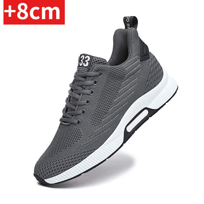 New Sneakers Man Elevator Shoes Height Increase Shoes for Men Insoles 8CM Mesh Breathable Sports Heightening Footwear Tall Shoes