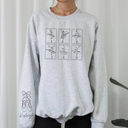 Custom Ballet Dancer Personalized Name Mom Gift Aesthetic tamp Sweatshirt Mama Recital autumn and winter Long Sleeve Pullover