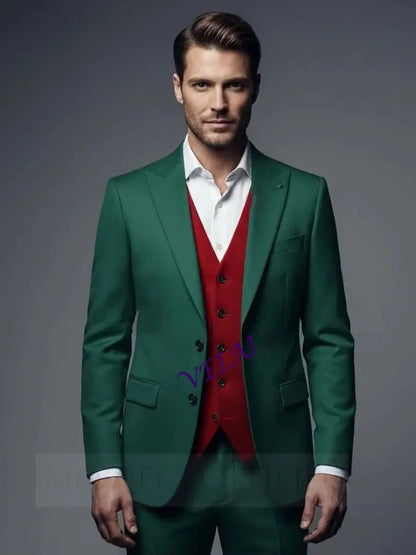 CustomizedGold Collar Ivory Men Suit Wedding Party Formal Groom Groomsman Prom Business Male Tuxedos 3 Piece Set Jacket Vest Pan